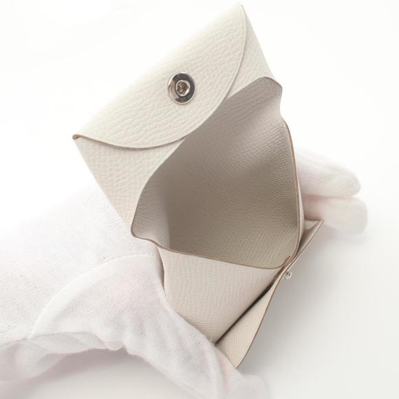 HERMES Bastia White Wallet/Coin Case Epsom Leather - Picture 4 of 6